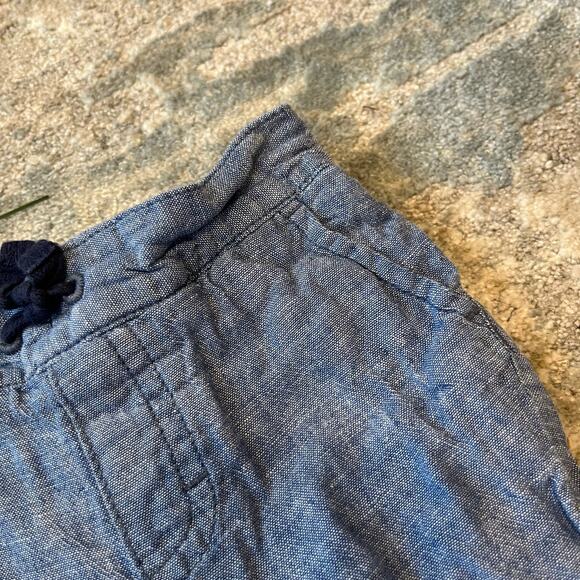 Janie and Jack Balto Blue Baby Linen Joggers 0-3 Months - Picture 3 of 7